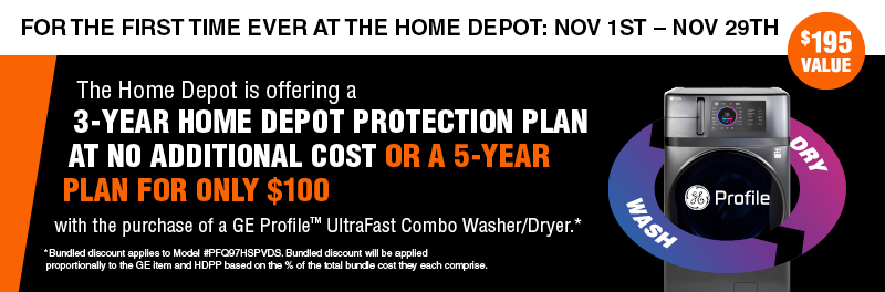 3-Year Home Depot Protection Plan at No Additional Cost on GE Profile Combo